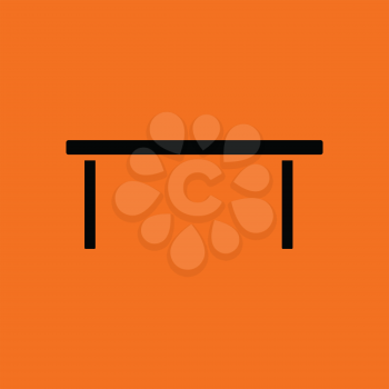 Coffee table icon. Orange background with black. Vector illustration.
