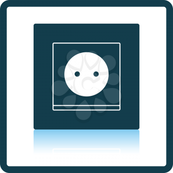 Europe electrical socket icon. Shadow reflection design. Vector illustration.
