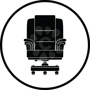 Boss armchair icon. Thin circle design. Vector illustration.