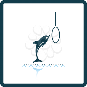 Jump dolphin icon. Shadow reflection design. Vector illustration.