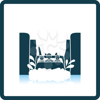 Water boat ride icon. Shadow reflection design. Vector illustration.