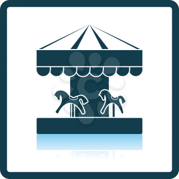 Children horse carousel icon. Shadow reflection design. Vector illustration.