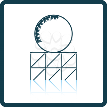 Roller coaster loop icon. Shadow reflection design. Vector illustration.