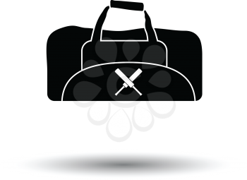 Cricket bag icon. White background with shadow design. Vector illustration.