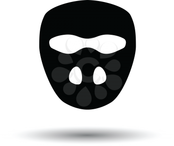 Cricket mask icon. White background with shadow design. Vector illustration.