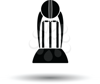 Cricket cup icon. White background with shadow design. Vector illustration.
