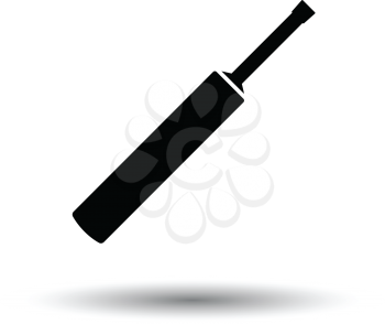 Cricket bat icon. White background with shadow design. Vector illustration.