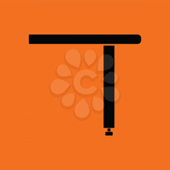 Briefing table console icon. Orange background with black. Vector illustration.