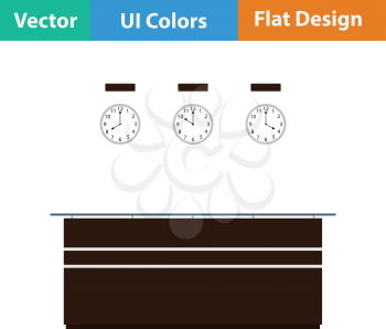 Office reception desk icon. Flat design. Vector illustration.
