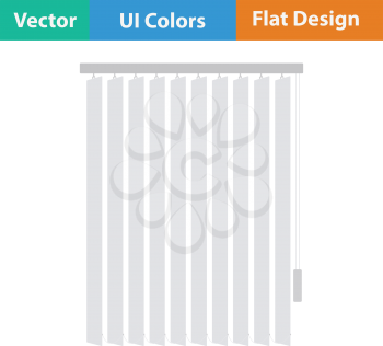 Office vertical blinds icon. Flat design. Vector illustration.