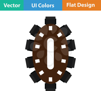 Negotiating table icon. Flat design. Vector illustration.