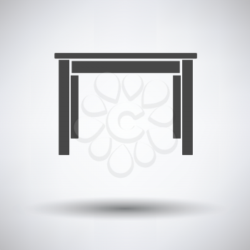 Dinner table icon on gray background, round shadow. Vector illustration.