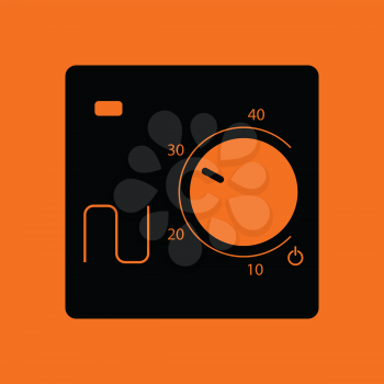 Warm floor wall unit icon. Orange background with black. Vector illustration.