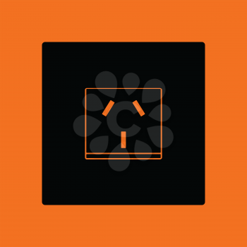 China electrical socket icon. Orange background with black. Vector illustration.