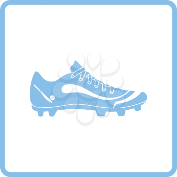 Crickets boot icon. Blue frame design. Vector illustration.