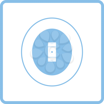 Cricket field icon. Blue frame design. Vector illustration.