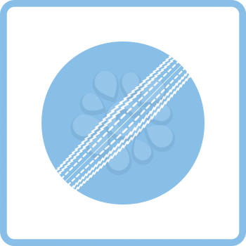 Cricket ball icon. Blue frame design. Vector illustration.