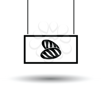 Bread market department icon. Black background with white. Vector illustration.