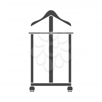 Hanger stand icon on gray background, round shadow. Vector illustration.