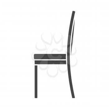 Modern chair icon on gray background, round shadow. Vector illustration.