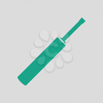 Cricket bat icon. Gray background with green. Vector illustration.