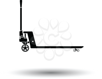 Hydraulic trolley jack icon. White background with shadow design. Vector illustration.