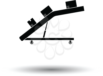 Warehouse transportation system icon. White background with shadow design. Vector illustration.