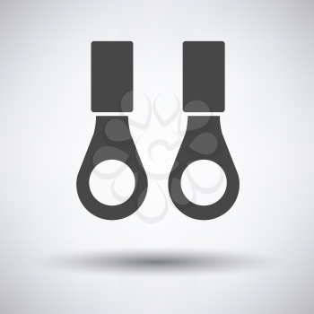 Connection terminal ring icon on gray background, round shadow. Vector illustration.