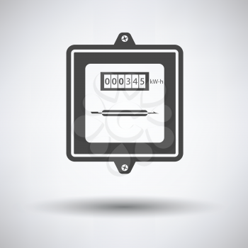 Electric meter icon on gray background, round shadow. Vector illustration.