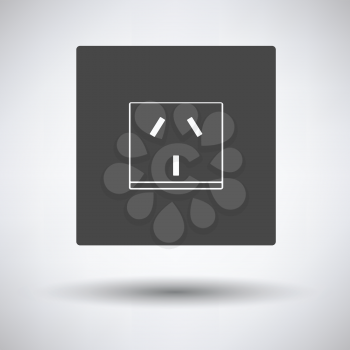 China electrical socket icon on gray background, round shadow. Vector illustration.