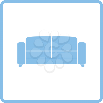 Office sofa icon. Blue frame design. Vector illustration.
