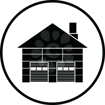 Warehouse logistic concept icon. Thin circle design. Vector illustration.