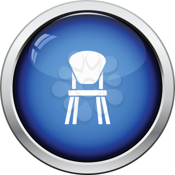 Child chair icon. Glossy button design. Vector illustration.