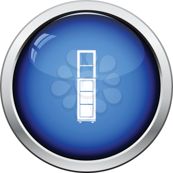 Narrow cabinet icon. Glossy button design. Vector illustration.