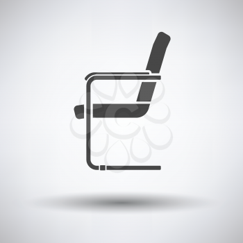 Guest office chair icon on gray background, round shadow. Vector illustration.