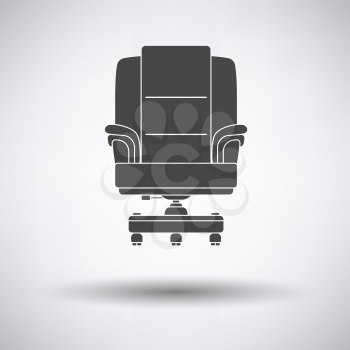 Boss armchair icon on gray background, round shadow. Vector illustration.