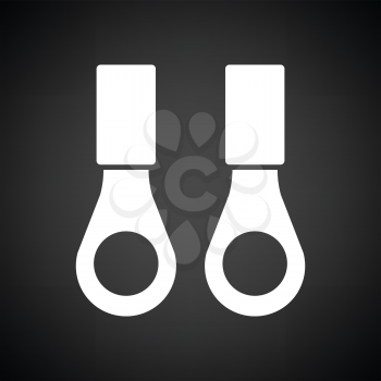Connection terminal ring icon. Black background with white. Vector illustration.