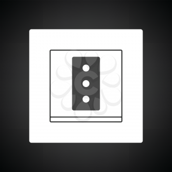Italy electrical socket icon. Black background with white. Vector illustration.