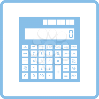 Statistical calculator icon. Blue frame design. Vector illustration.