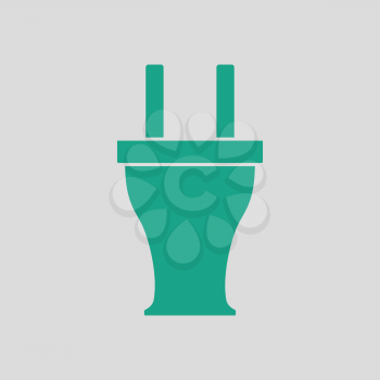 Electrical plug icon. Gray background with green. Vector illustration.