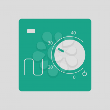 Warm floor wall unit icon. Gray background with green. Vector illustration.
