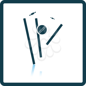 Cricket wicket icon. Shadow reflection design. Vector illustration.
