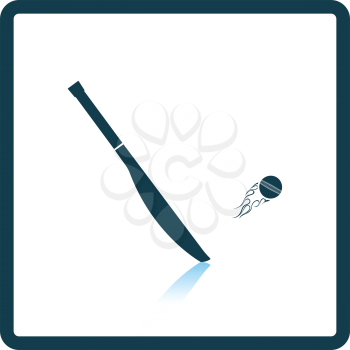 Cricket bat icon. Shadow reflection design. Vector illustration.