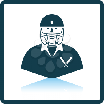 Cricket player icon. Shadow reflection design. Vector illustration.