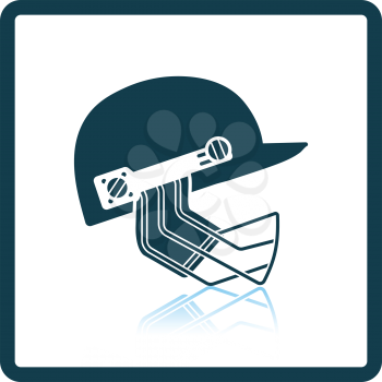 Cricket helmet icon. Shadow reflection design. Vector illustration.