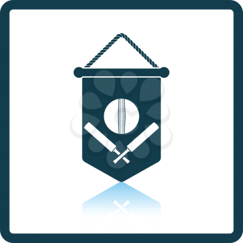 Cricket shield emblem icon. Shadow reflection design. Vector illustration.