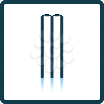 Cricket wicket icon. Shadow reflection design. Vector illustration.