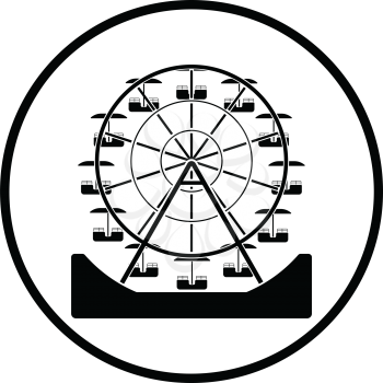 Ferris wheel icon. Thin circle design. Vector illustration.