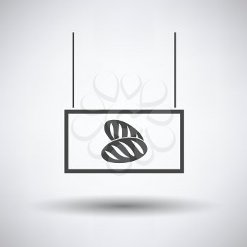 Bread market department icon on gray background, round shadow. Vector illustration.