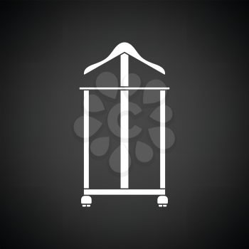 Hanger stand icon. Black background with white. Vector illustration.